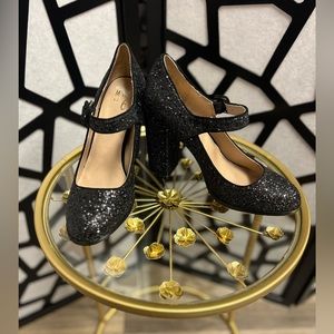 Mix No. 6 black glitter Mary Janes